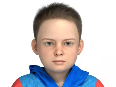 Luca Realistic Child Boy Character 3D model