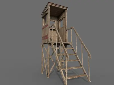 Wooden Guard Tower2 Low-poly 3D model