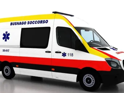 Mercedes Benz Sprinter L2H2 2015 Italy Ambulance 3D model