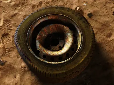 Steel Rim customizable 3D model
