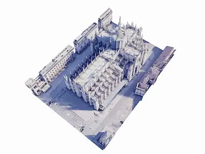 Milan Cathedral Low-poly 3D model purchase