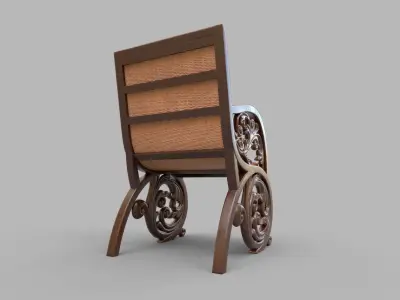Antique Semarang Chair 3D model