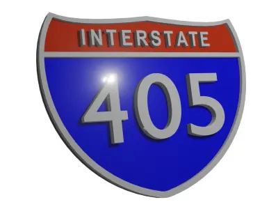 Sign Interstate Highway 405 2 3D model