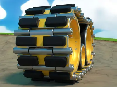 Cartoon Low Poly Animated Track Low-poly 3D model