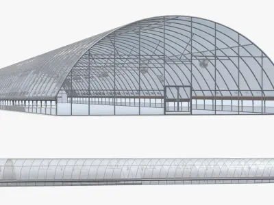 Steel Greenhouse Tunnel Frame 3D model