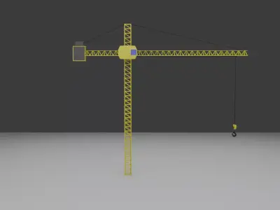 Realistic Tower Crane 3D Model with Detailed Components Free 3D model
