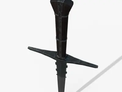 Knight sword Low-poly 3D model