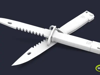 Bayonet knife Low-poly 3D model purchase