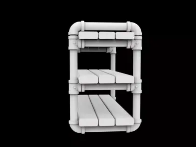 Industrial Pipe Shelf 3D Printable Model 3D print model