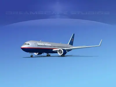 Boeing 767-300 United Airlines 2 3D model