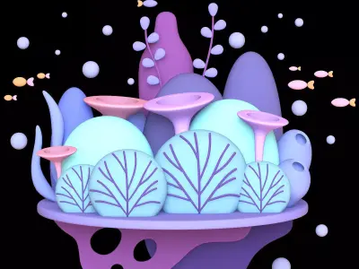 stylized nature 3D model