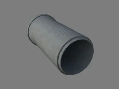 Concrete sleeve pipe Low-poly 3D model