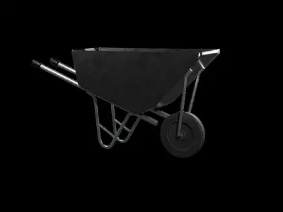 Wheelbarrow Low-poly 3D model 16