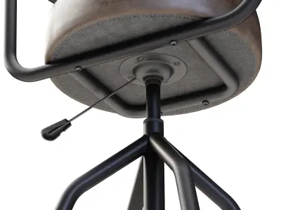 Industrial style swivel bar stool 3D model