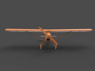 monoplane orange toy airplane 3D print model