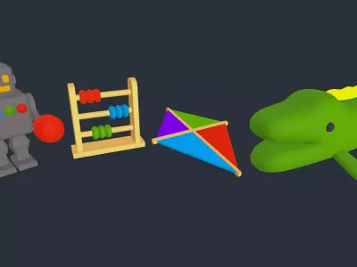 Toys - Low Poly Toy Props by Ake Low-poly 3D model