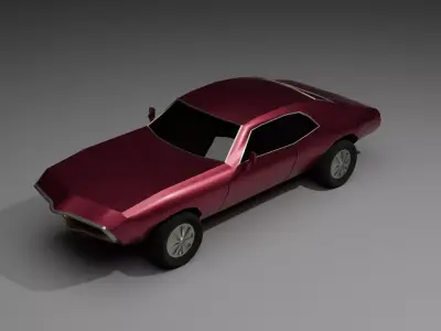American muscle car Low Poly Game-ready Low-poly 3D model