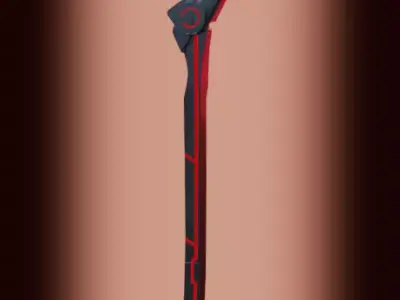 Katana Cyberpunk Low-poly 3D model