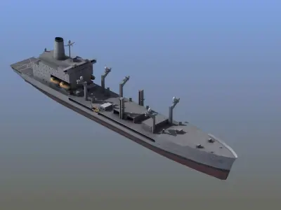 USNS Patuxent Oiler T-AO-201 Low-poly 3D model