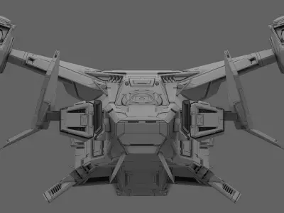Space Ship 3D model 6