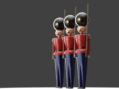 Wooden soldier toy 3D model