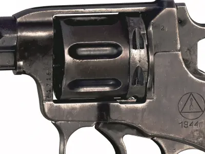 Nagant M1895 Revolver-With LODs and 8k Texture Set Low-poly 3D model