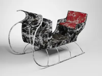 Frozen sleigh Low-poly 3D model