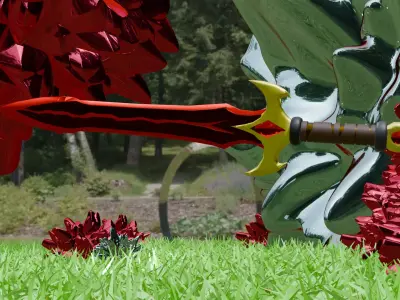 Crimson Monarch-Stylized fantasy sword- Game-Ready Low-poly 3D model