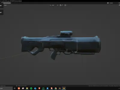 Sci-Fi Assault Rifle 05 Low Poly Game Ready Asset Low-poly 3D model