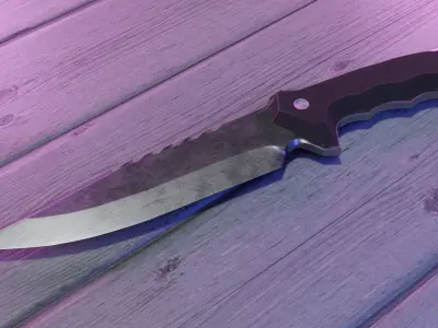 Tactical Knife 3D Model PBR Free low-poly 3D model