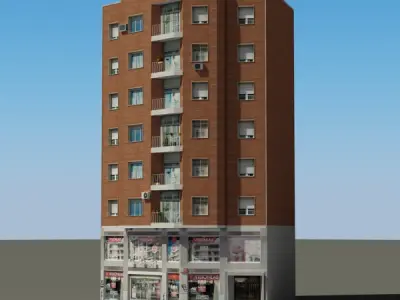 Building apartment Low-poly 3D model purchase