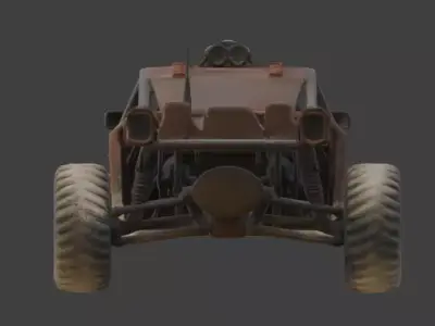 Post-Apocalyptic Skull Sand Buggy Low-poly 3D model