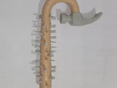 Curved hammer full of nails 3D print model