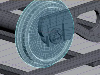 train wheels  Low-poly 3D model