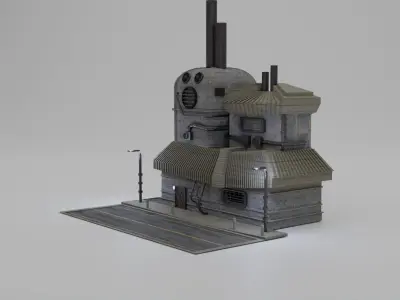 Small Asian Style Building Free low-poly 3D model