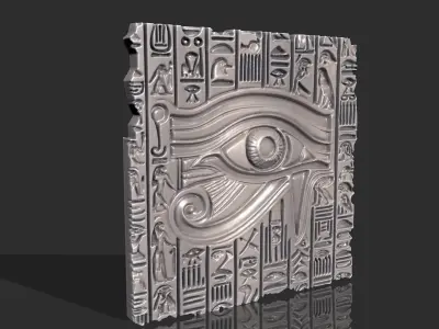 COPY OF OLD EGYPT HIEROGLYPHS EYE HORUS CARVED BOARD 3D print model