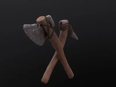 Stone Age Tools Low-poly 3D model