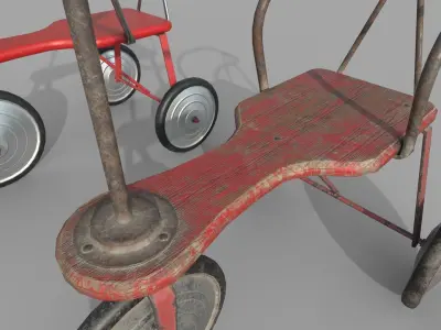 Retro bike Low-poly 3D model