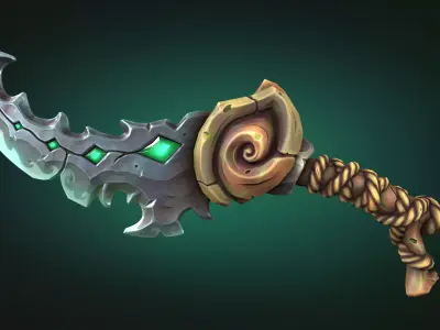 Coastal dagger Low-poly 3D model