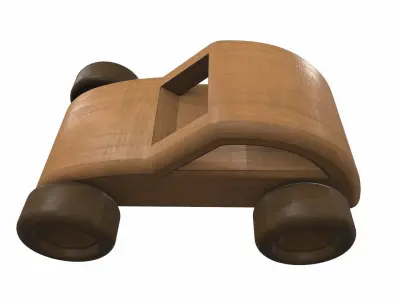 Wooden car toy 3 Free 3D model