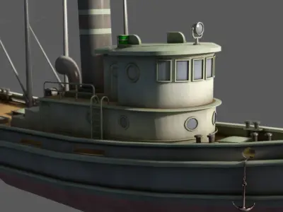Fishing boats tanker ship model 3D model