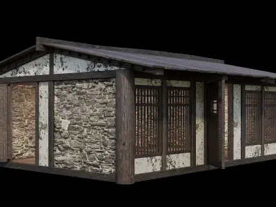 Medieval Houses 31- 4K Textures Game Ready Low-poly 3D model