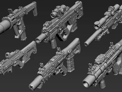 3D Printable Sci-Fi Weapon Part 12 3D model