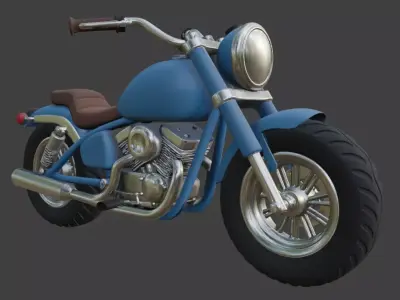 Cartoon Motorcycle 3D Model 3D model order