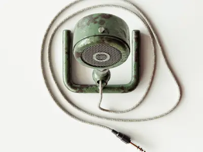 Vintage Antique Desk Microphone 3D model