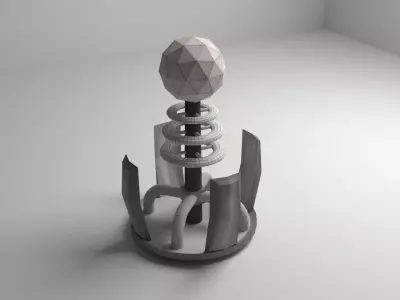 Coil Tesla 3D Model Low-poly 3D model
