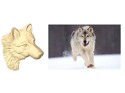 wolf pendant FREE Free 3D print model