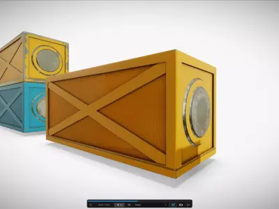 M0021 Futuristic shipping 20ft container Low-poly 3D model