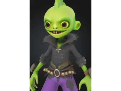 Stylized Alien Creature Low-poly 3D model