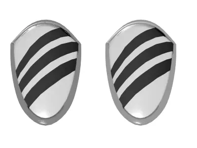 Shield 3 stripes Low-poly 3D model